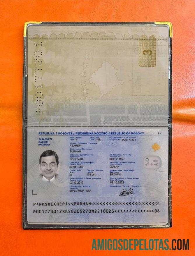 Foto do passaporte do Kosovo baixar para verificação